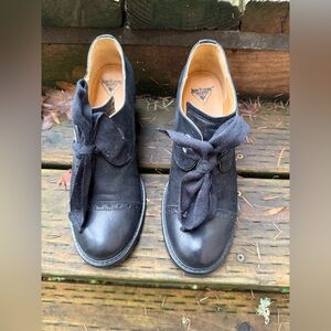 Fluevog East End Templeton Black Single Eyelet Lace-Up Heeled Shoes EUC